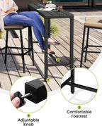 Outdoor Bar Table, 63" Rectangular Pub Table with Waterproof Top | 63" Waterproof Tabletop, Easy to Clean, Sturdy Rust-proof Frame, Versatile for Balcony, Garden, Backyard, Patio.