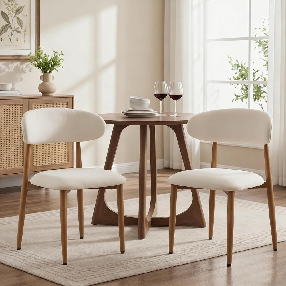 UVV Dining Chairs Set of 2, Metal Kitchen Chairs with Modern Fabric Upholster...