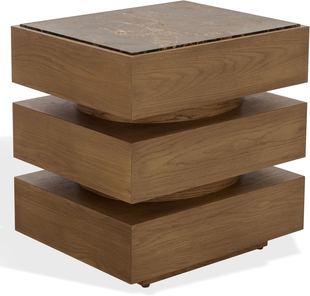 SAFAVIEH Couture Collection – Shayrina Walnut & Dark Brown Marble Accent ...