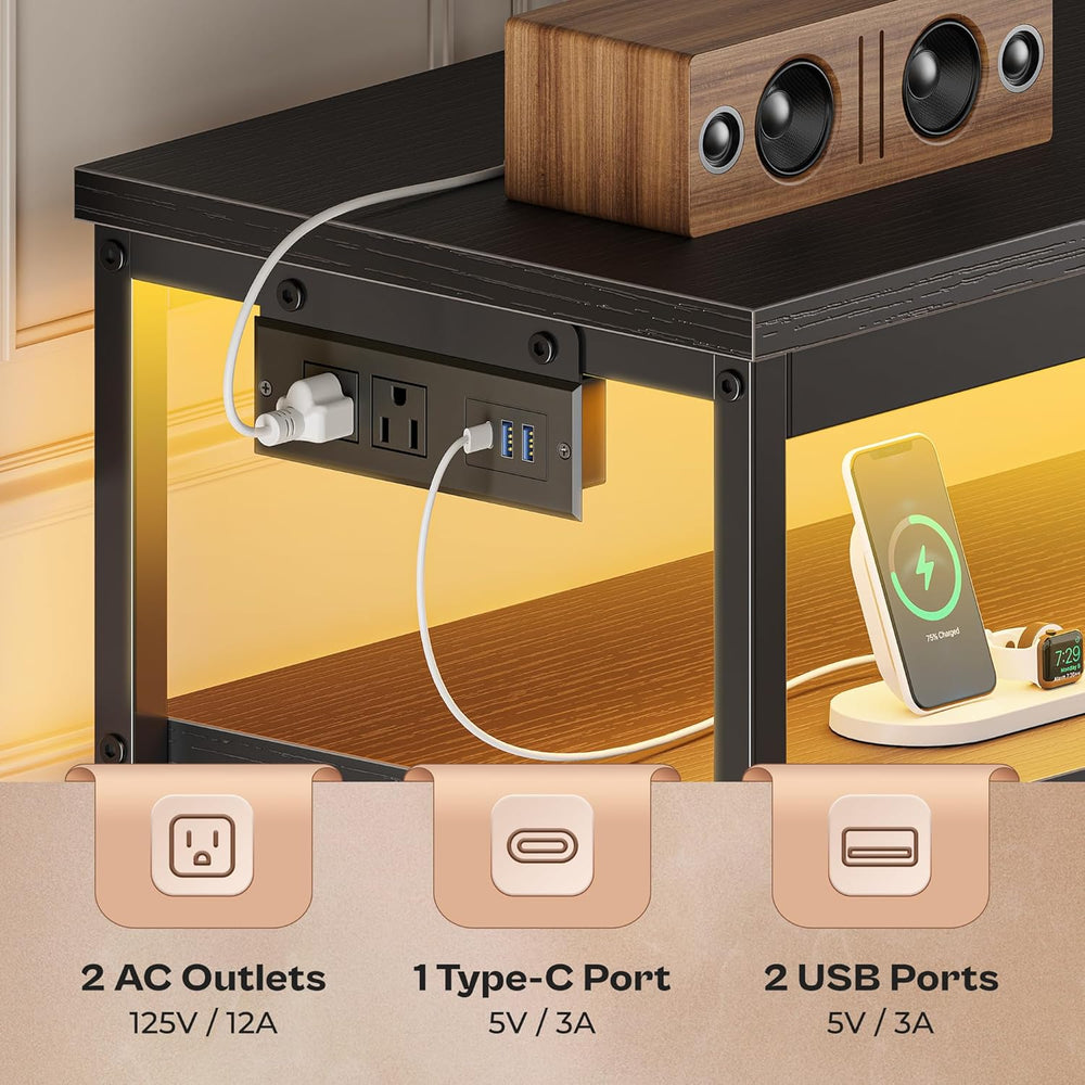 Huuger LED TV Stand for Bedroom, 47 Inch Dresser TV Stand for 43, 50, 55 Inch...