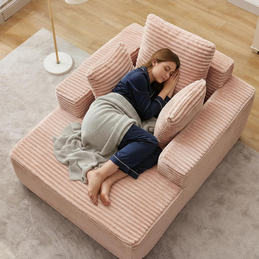 Boneless Chaise Lounge Chair, 54" Oversized Cloud Couch Sofa with Deep S...