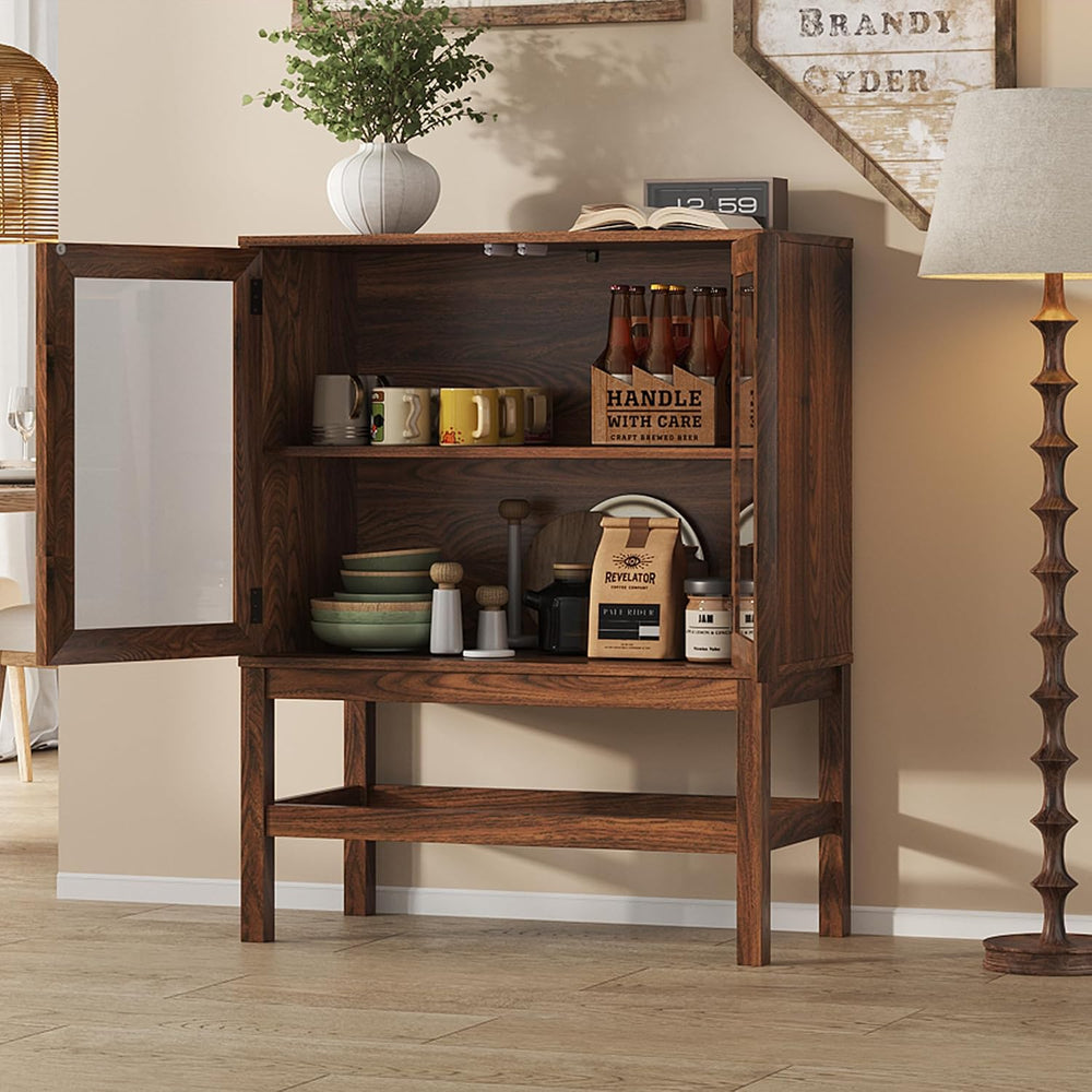Sideboard Buffet Cabinet with Storage, Small Kitchen Coffee Wine Bar Cabinet ...