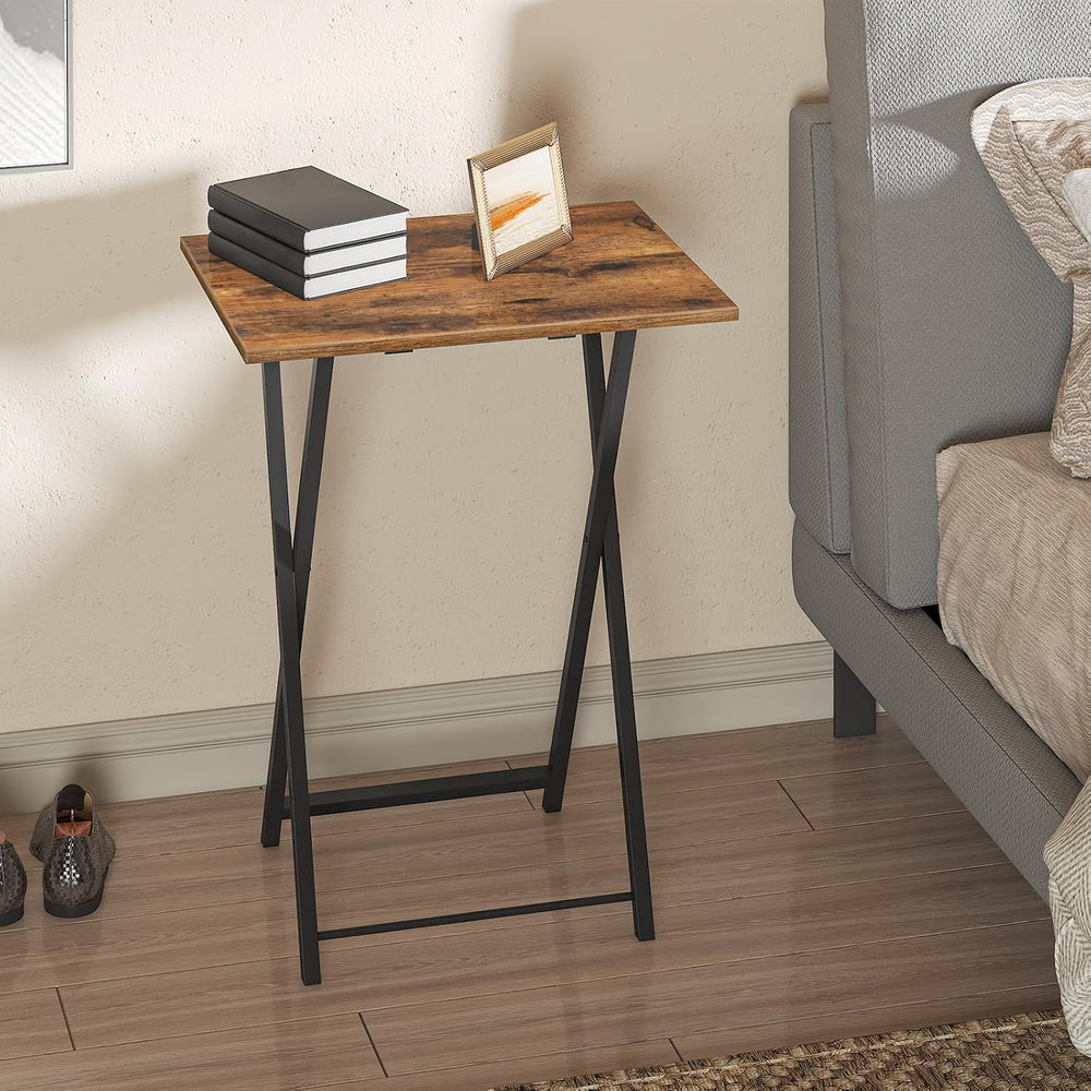 HOOBRO Folding TV Table, TV Tray, Stable Snack Table for Small Space, Portabl...
