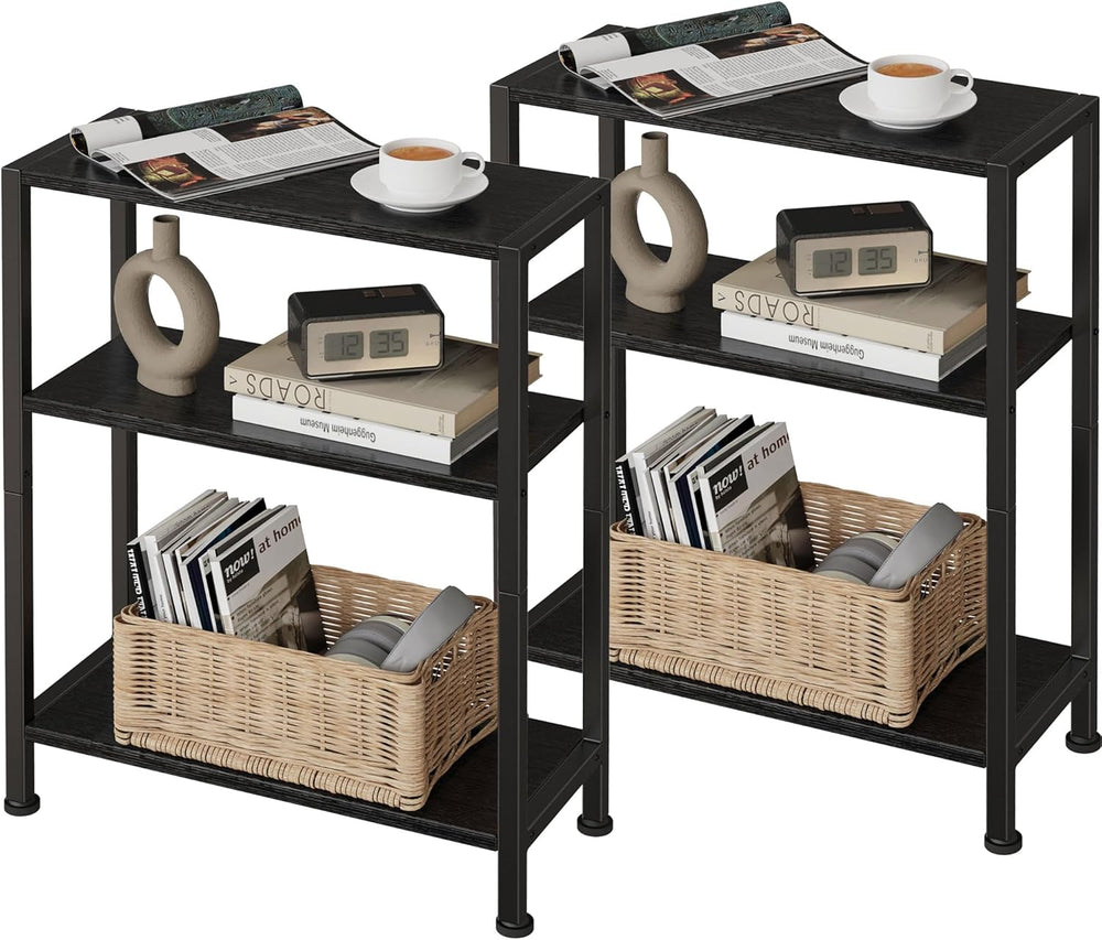 3-Tier Side Table Set of 2, Small End Table, Sofa Side Table for Narrow Space...