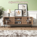 ARTPOWER 63" Modern TV Stands for Living Room, Long Entertainment Center with Storage, TV Console for 55 60 65 70 Inch TV, Bedroom TV Cabinet with Doors, Wood Media Console, Television Stand, Wood