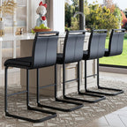 Counter Height Bar Stools Set of 4,Bar Stools for Kitchen Island,25H | Black Bar stools with Back,Metal Barstools with Painted Metal Leg,Counter Height Stools for Pub Kitchen Counter
