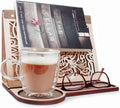Book Nook Reading Valet Stand with Coffee Cup Mug Glasses Cell Phone Holder, Wood Triangle Book Rest and Page Saver for Bedside Nightstand, Gift Idea for Book Lovers, Handmade Wooden Book Accessories