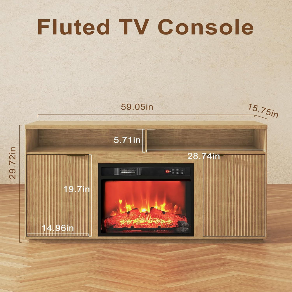 4-Piece Fluted Living Room Set Includes 31.5" Fluted Lift Top Coffee Tab...
