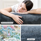 Bean Bag Chair with Ottoman, Comfy Bean Bag Sofa with Memory Foam, Lazy BeanBag Sofa with Footstool, Fireside Bean Bag Couch for Living Room, Bedroom, Apartment (Blue Gray)