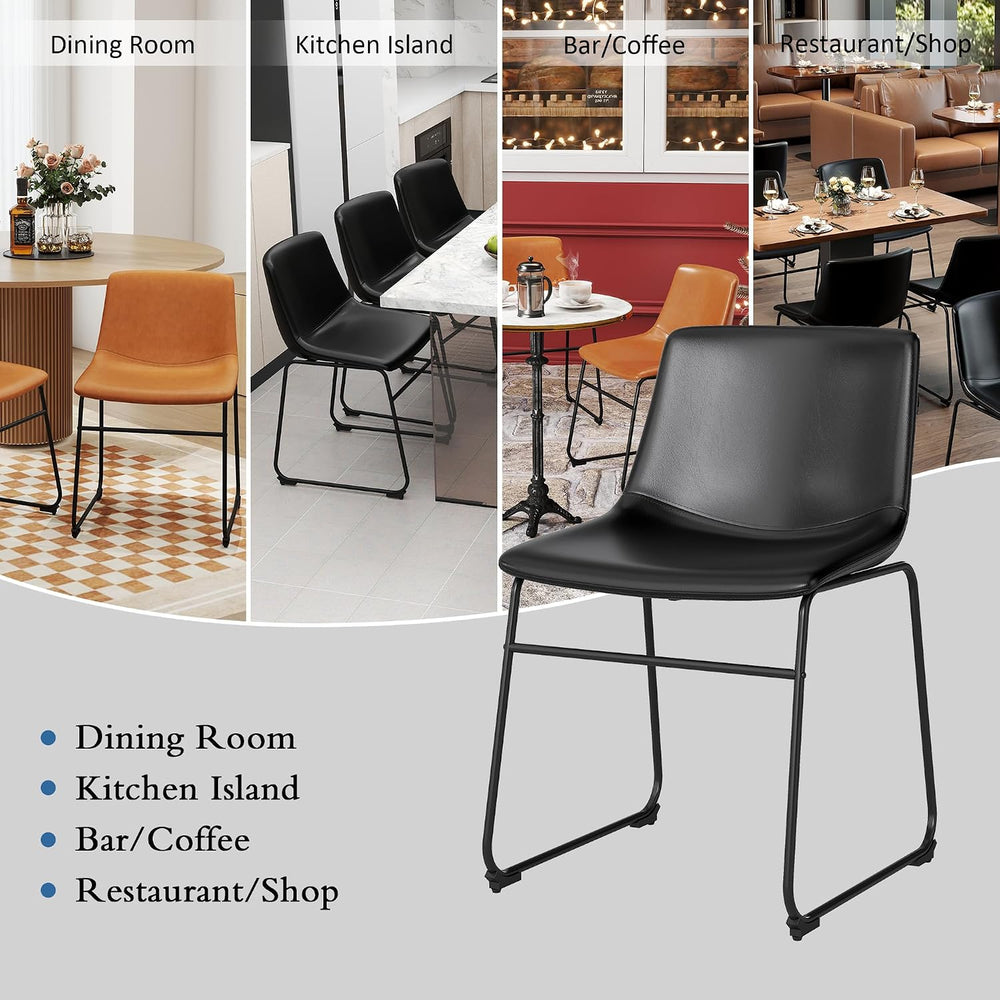 GOTMINSI Dining Chairs Set of 4, 18 Inch Modern Dinner Chairs, PU Leather Arm...