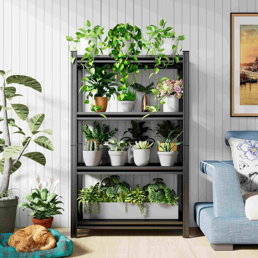Garage Storage Shelves,5 Tier Shelving Unit, 40 inch Wide, 18” Deep, 78” Tall Organizer Metal Shelf for Basement/Laundry/Pantry Heavy Duty, Adjustable,Easy to Install (4Tier-24"WX14"DX44"H)