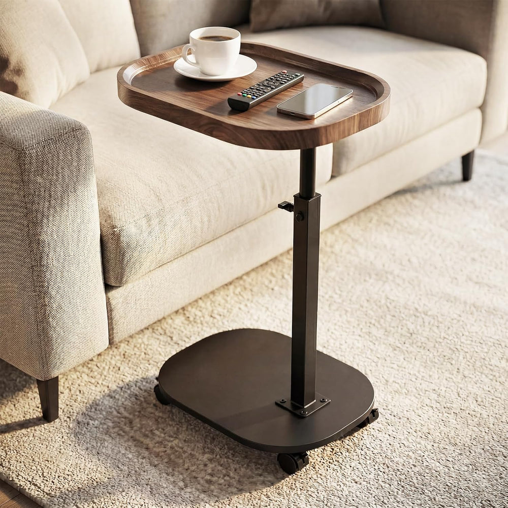 Adjustable Height TV Tray Table for Snack, Eating, Dinner or Laptop, 360°Roll...