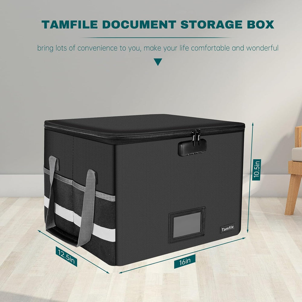 Tamfile Large File Box with lock, 5200°F Fireproof File Box for Documents | f...