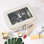 Aveniee Clear Makeup Bag Organizer,Travel Toiletry Bag for Women,Waterproof Cosmetic Pouch with Zippers,Car Accessories Organizers and Storage Case,Grey