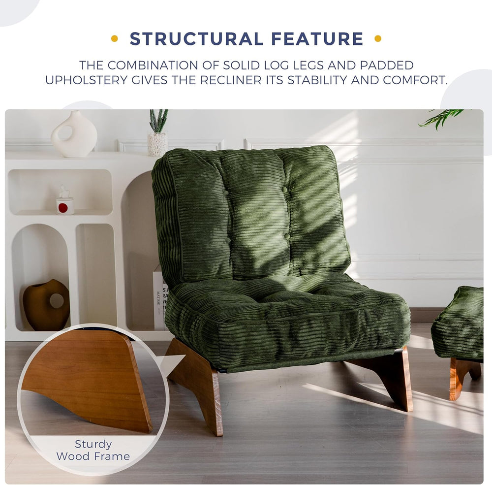 MAXYOYO Accent Chair with Ottoman, Lounge Chair with Adjustable Backrest | Tu...