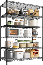 6Tier Metal Shelving Unit Storage Shelves. 1200LBS Wire Shelving Rack Heavy Duty, 75H Adjustable Pantry Shelves, Metal Shelf for Garage Shelving, Closet Shelves,Kitchen, 75" Hx 36" Wx 18" D