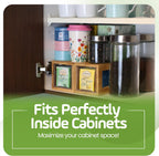 Bamboo and Acrylic Drawer Tea Bag Holder- Durable & Elegant Tea Bag Storage Holder for Kitchen Countertop, Space-Saving Tea Drawer Organizer