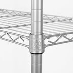 Seville Classics UltraDurable Heavy Duty NSF Solid Steel Wire Rack Storage Unit Wheels, 6-Tier Shelving, 48" W x 18" D