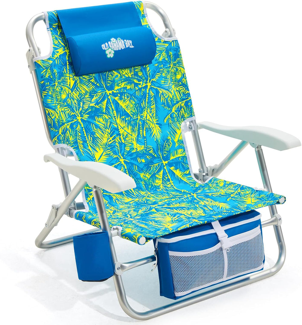 Old Bahama Bay Beach Chairs for Adults, 7-Position Classic Lay Flat Beach Cha...