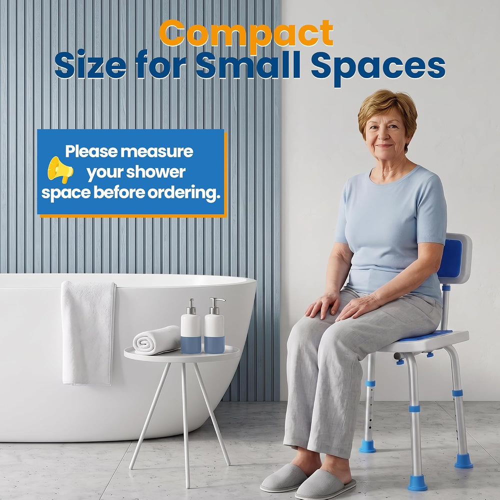 Shower Chair for Inside Shower, 400 lbs Adjustable Chair with Back