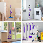Broom Holder Wall Mount Screw Drilling, Sturdy Heavy Duty Stainless Steel Mop Gripper Rack Perforated, Perfect for Laundry Room Organizer, Fit with Laundry Kitchen Garage Garden Storage System