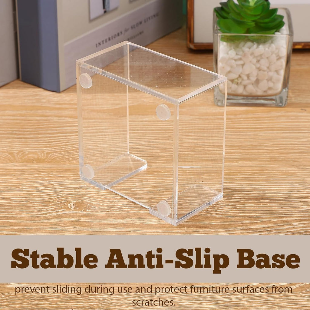 Acrylic Sticky Note Holder, 3x3 Crystal Clear Notepad Holder with Anti-Slip Base Sticky Note Dispenser for Office Desk, Home Organizer