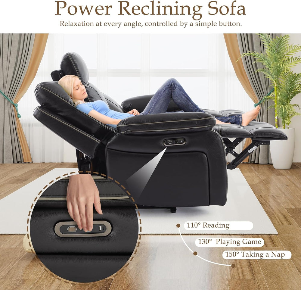 Power Reclining Sofa Set, Power Recliner Sofa and Loveseat Set with LED Light...