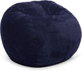 CordaRoy's Plush Bean Bag - Convertible Bean Bag Chair - Machine-Washable Plush Fabric Cover - for Basement, Living Room, Game Room, Dorm & More - Queen Size - Indigo | Made in The USA