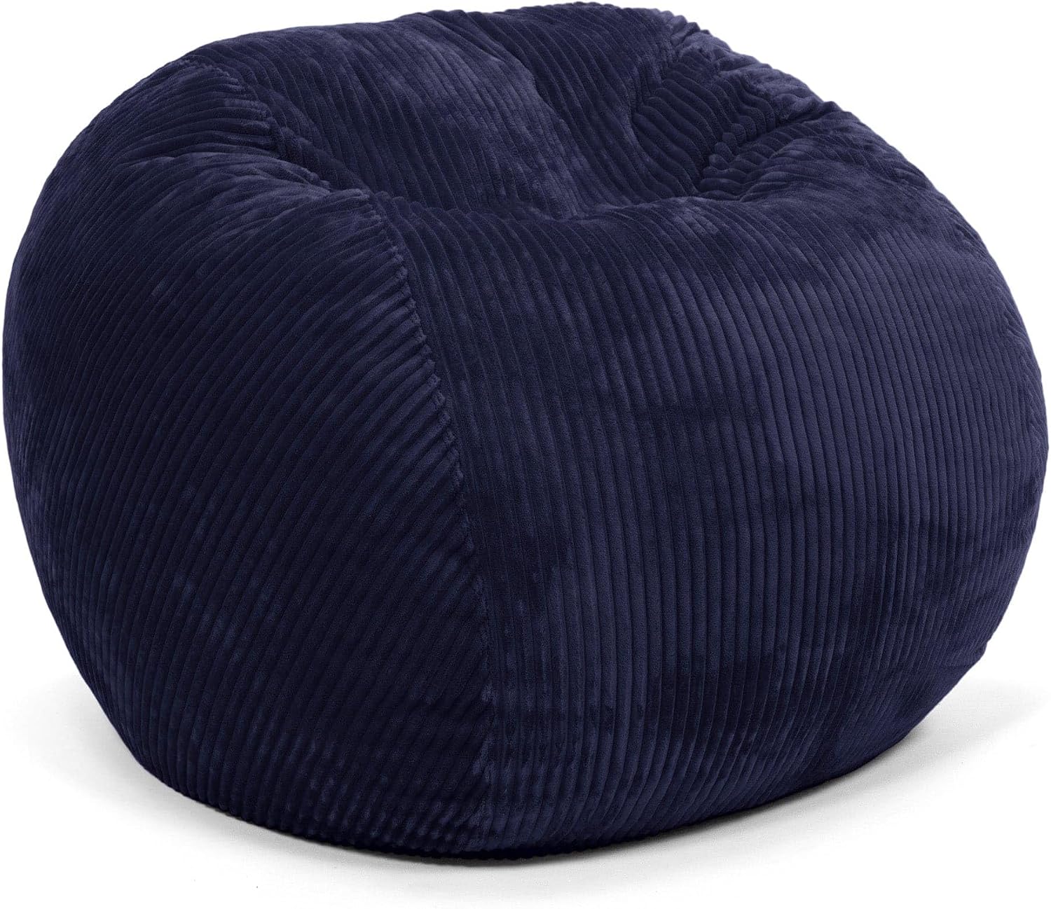 CordaRoy's Plush Bean Bag - Convertible Bean Bag Chair - Machine-Washable Plush Fabric Cover - for Basement, Living Room, Game Room, Dorm & More - Queen Size - Indigo | Made in The USA