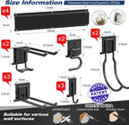 Garage Tool Storage Rack, Heavy Duty Garage Storage Organizer Rack System Wall Mounted Tool with 12 double hooks, 4 rails Garden Tool Rack