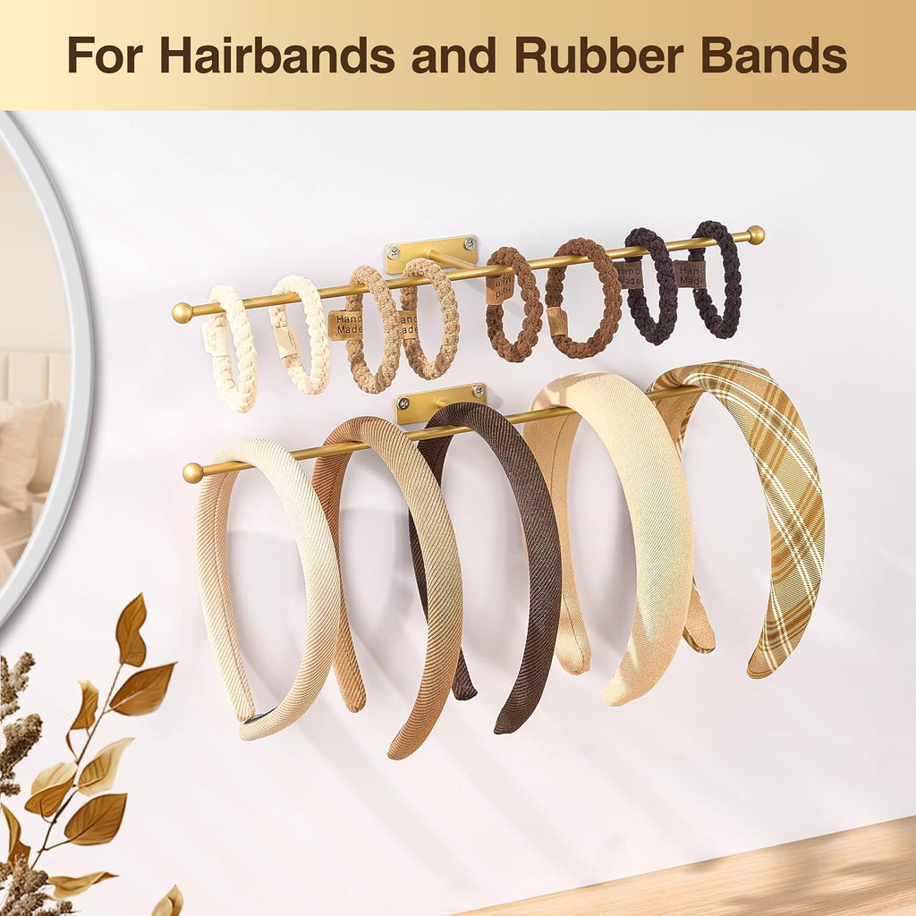 Wall Hanging Jewelry Organizer 12.6", Screws Included, Gold 4-Pack | for Earring, Bracelet, Rings, Hairband, Sunglasses