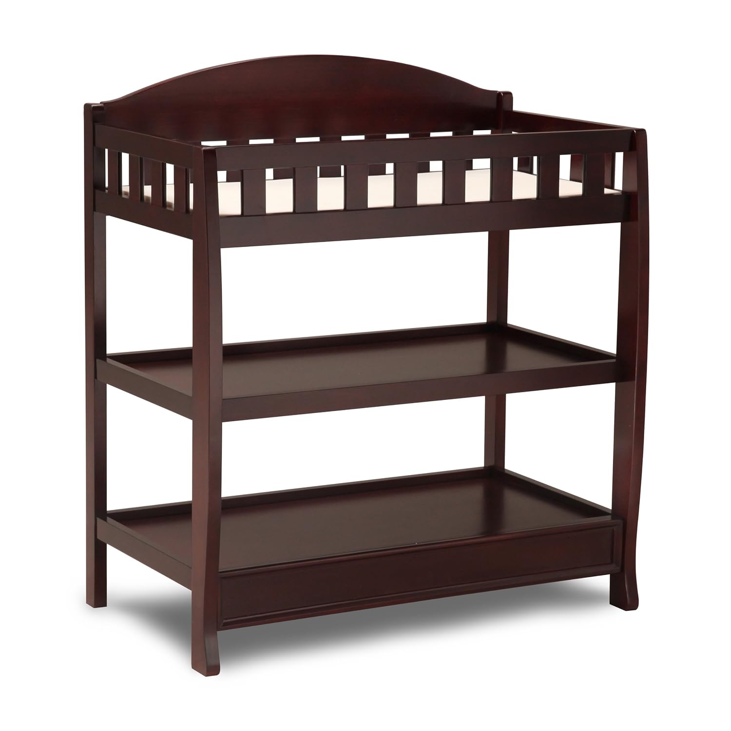 Delta Children Blair Slim Nursery Glider Swivel Rocker Chair with Changing Table, Cream Espresso Cherry