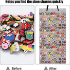 JUXYES Shoe Charms Organizer Wall Hanging Collection Holder with 216 Holes | Soft Felt Material, Easy to Categorize, Portable Decorative Croc Charms Display, Hanging Shoe Charms Storage Organizer, Gray