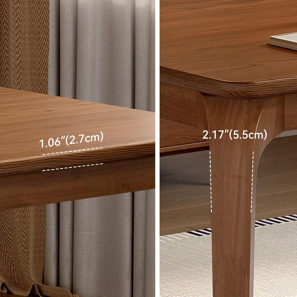 47'' Solid Wood Dining Table for 4 People, Modern Dining Table with C...