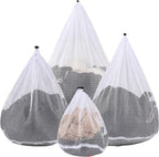 4Pcs Mesh Laundry Bags Washing Machine Mesh Wash Bags for Clothes,Underwear,Lingerie, Bed Linen with Drawstring Closure Sturdy(4 Size)
