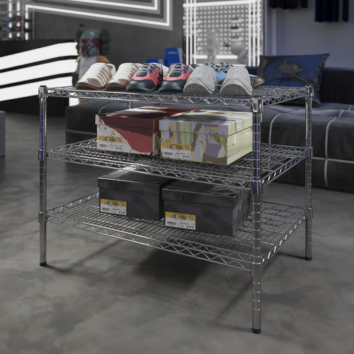 24" Deep x 36" Wide x 27" Height Wire Shelving Kit | 3-Tier | NSF Commercial Storage Rack Unit