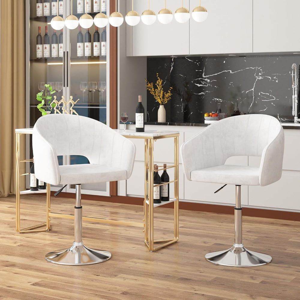 VECELO Large Wide Velvet Accent Chair, Adjustable Luxury Vanity & Dining ...