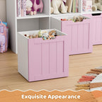 FOTOSOK Toy Storage Organizer with Movable Drawers, Toy Organizer for Kids | Toy Organizer with Hidden Wheels, Toy Storage and Stuffed Animal Storage for Playroom, Cube Storage Organizer, Pink