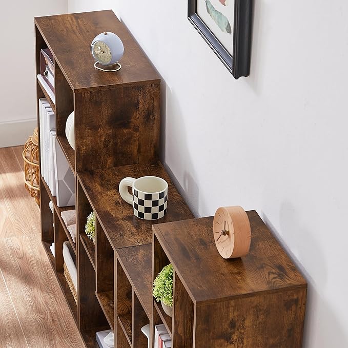 VECELO Small Bookshelf, 3 Cube Shelf, Fits Tallest Hardcovers, Horizontal Ava...