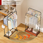 Clothes Garment Coat Rack Drying Clothing Racks Metal Freestanding for Hanging Clothes Portable Closet for Laundry Bedroom Black