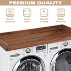 Royxen Washer Dryer Countertop with Solid Wood Core,54“W x 27.5D Laundry Countertop with Edge Rails,Washer and Dryer Topper for Laundry Room Organization(Walnut)