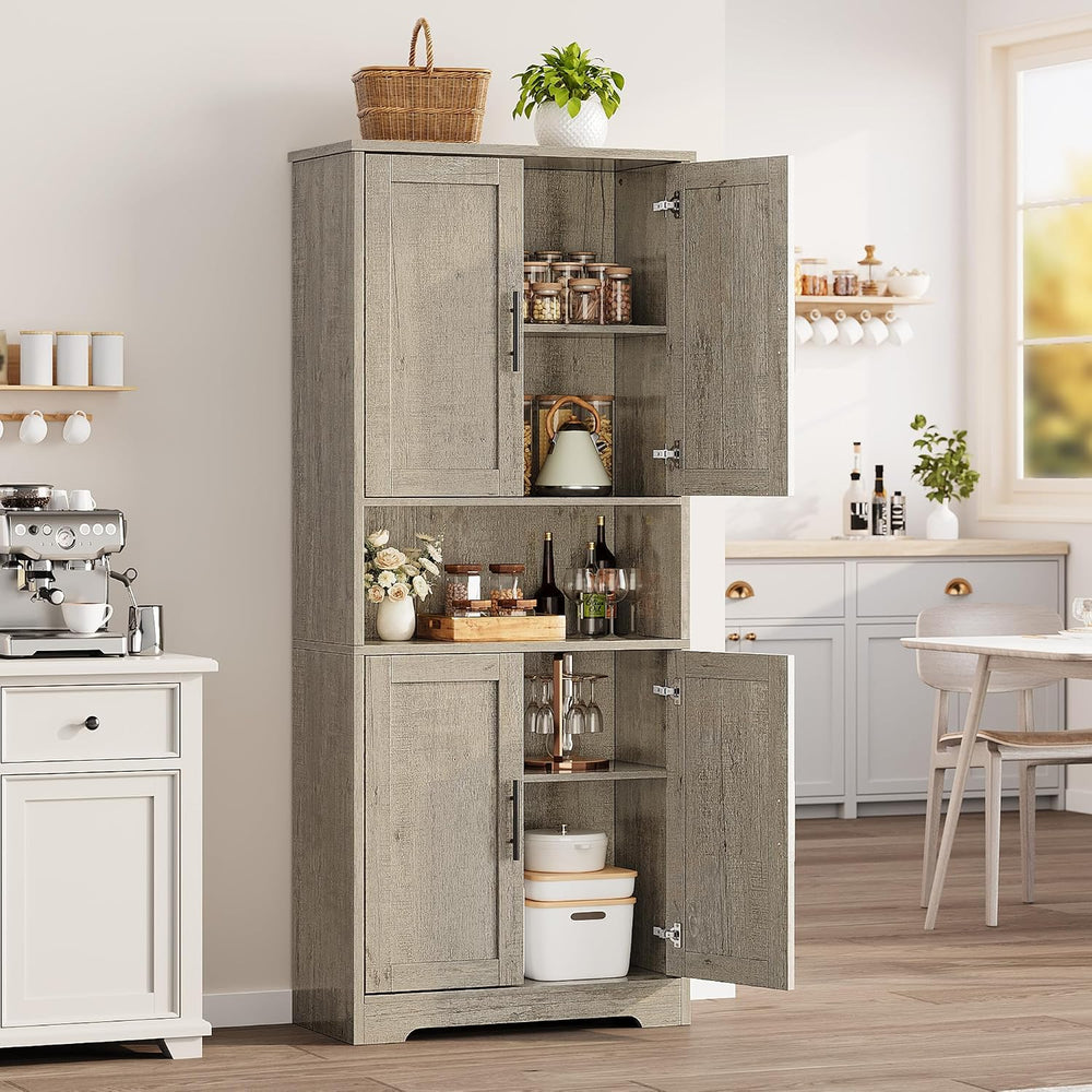 GarveeHome Tall Storage Cabinet, 70 in Kitchen Pantry Cabinet with Doors and ...