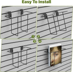 6 Pair Literature Display for Slatwall, Adjustable Magazine Holder for Slat Wall, Metal Slatwall Accessories for Exhibitions, Perfect for Organizing Books, Magazines, and Brochures