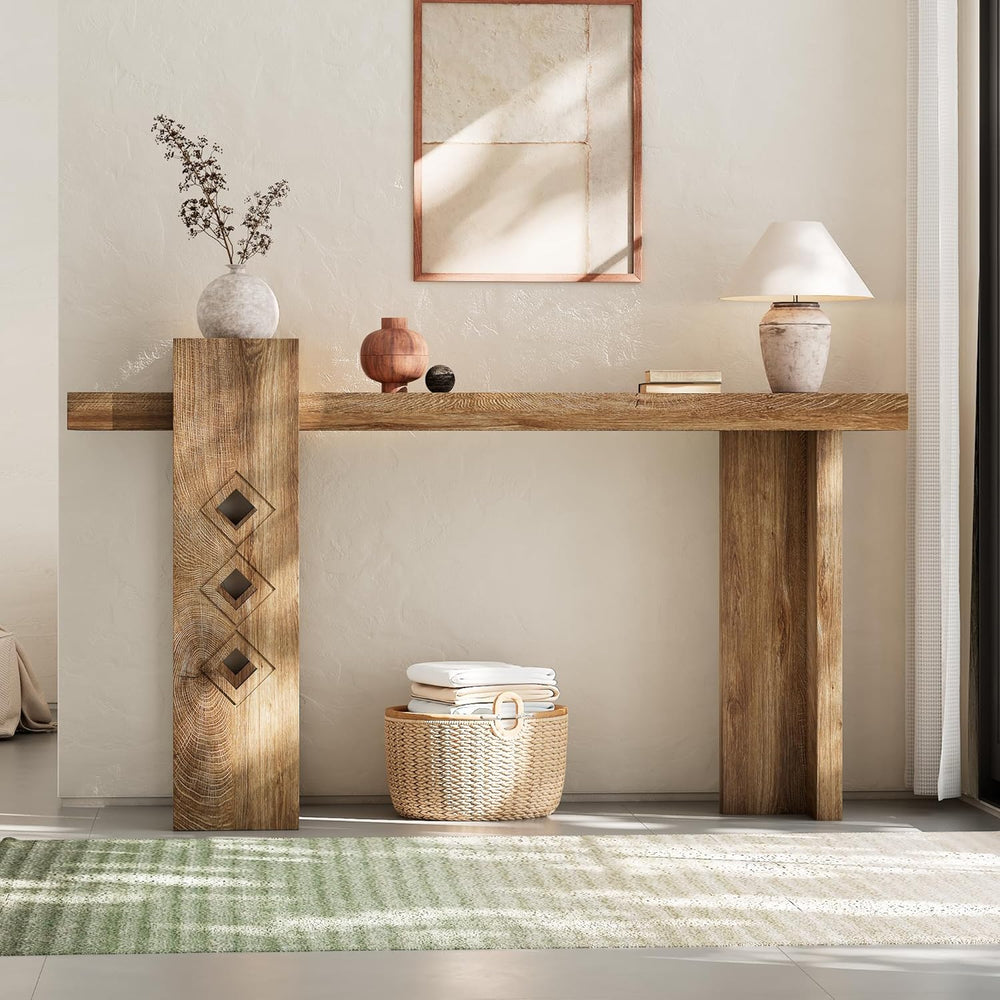 S.E.C.D Modern Console Table for Entryway, 63-Inch Floating Visual Entrance S...