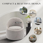 COLAMY Modern Swivel Accent Chair with Hidden Storage, 360° Barrel Swivel Chair, Small Swivel Armchair for Living Room/Bedroom, LightGrey