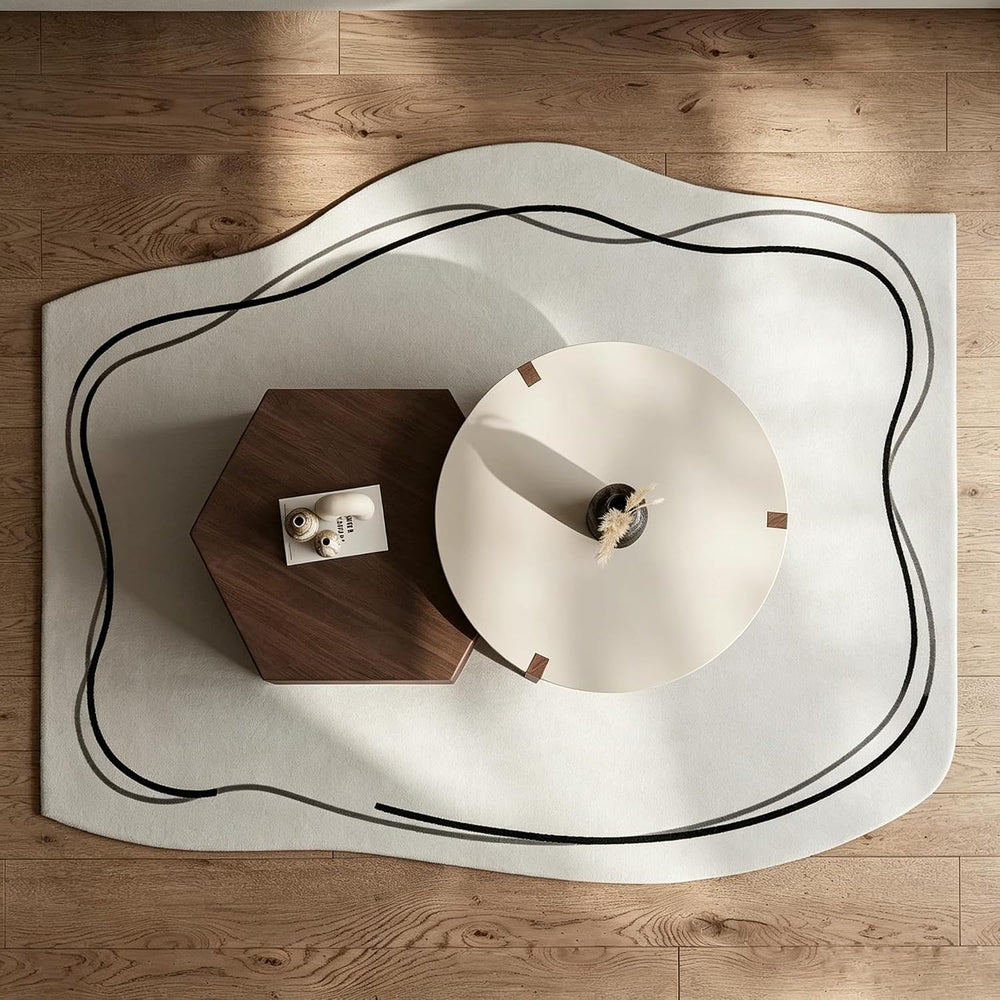 Round Nesting Coffee Table for Living Room, Hexagonal Side Table Set | White ...