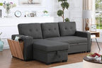 Devion Furniture Maison 4-in-1 Convertible L Shaped Couch with Pull Out Bed and Storage, Sectional Sleeper Sofa with Reversible Chaise for Living Room, Apartment, Bedroom, Office