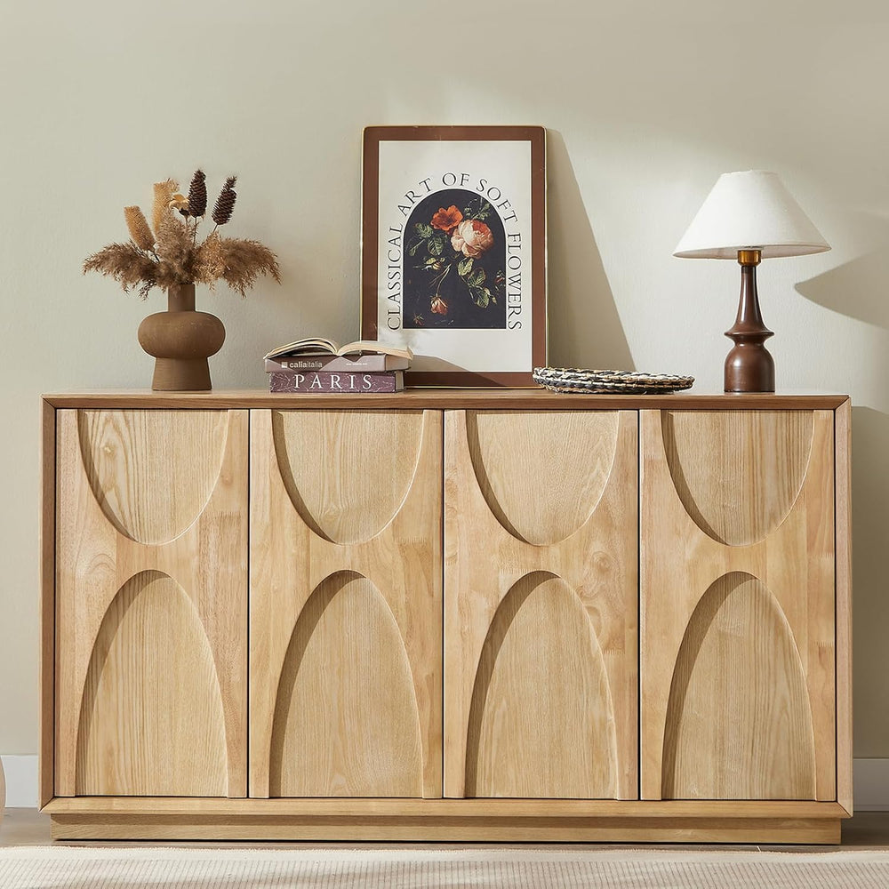 LKTART 59" Sideboard Buffet Cabinet Retro Accent Storage Cabinet with Ma...