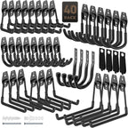 40 Pack Utility Steel Heavy Duty Wall Mount Garage Hooks,with Anti-Slip Coating,for Hanging Bikes,Ladder,Ropes,Bulk Items,Power,Yard and Garden Tools