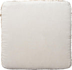 LR Home Indoor Ottoman Pouf for Home décor | Farmhouse Striped Pouffe for Living Room, Bedroom, Lounge, Nursery, Kidsroom | 18" x 18" x 18", Denim/Beige